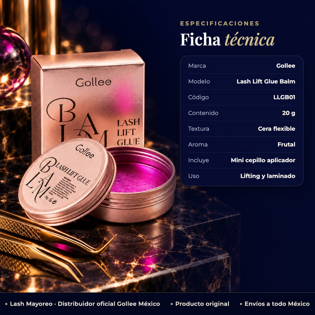 Bálsamo Glue para lifting de pestañas Gollee — ficha | Lash Mayoreo