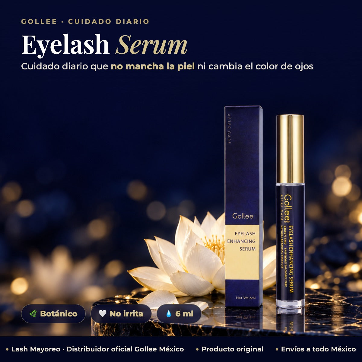 Suero Fortalecedor De Pestañas Gollee Eyelash Serum 6ml — hero | Lash Mayoreo