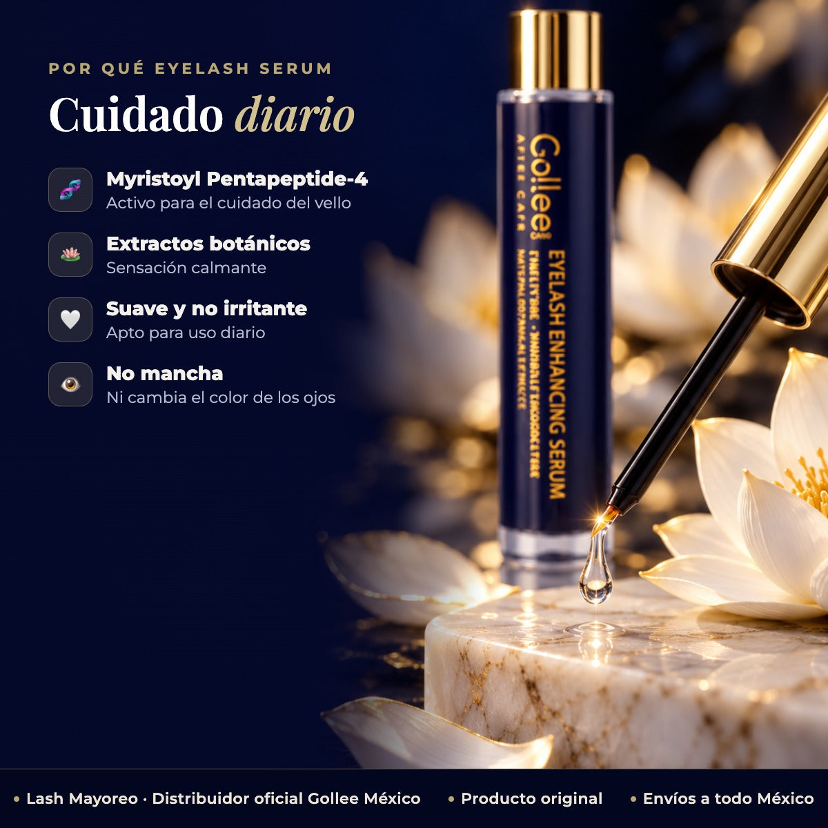 Suero Fortalecedor De Pestañas Gollee Eyelash Serum 6ml — beneficios | Lash Mayoreo