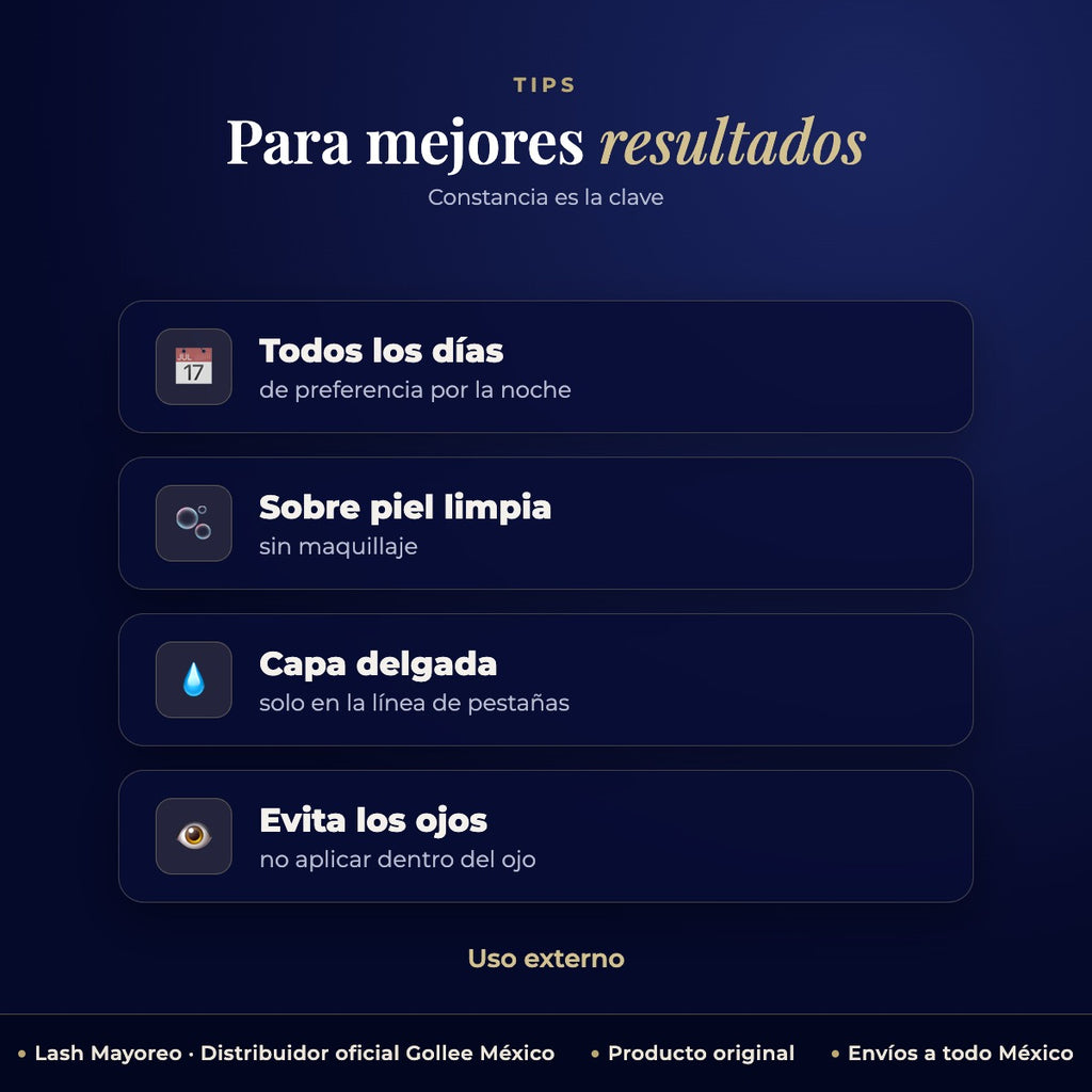 Suero Fortalecedor De Pestañas Gollee Eyelash Serum 6ml — tips | Lash Mayoreo