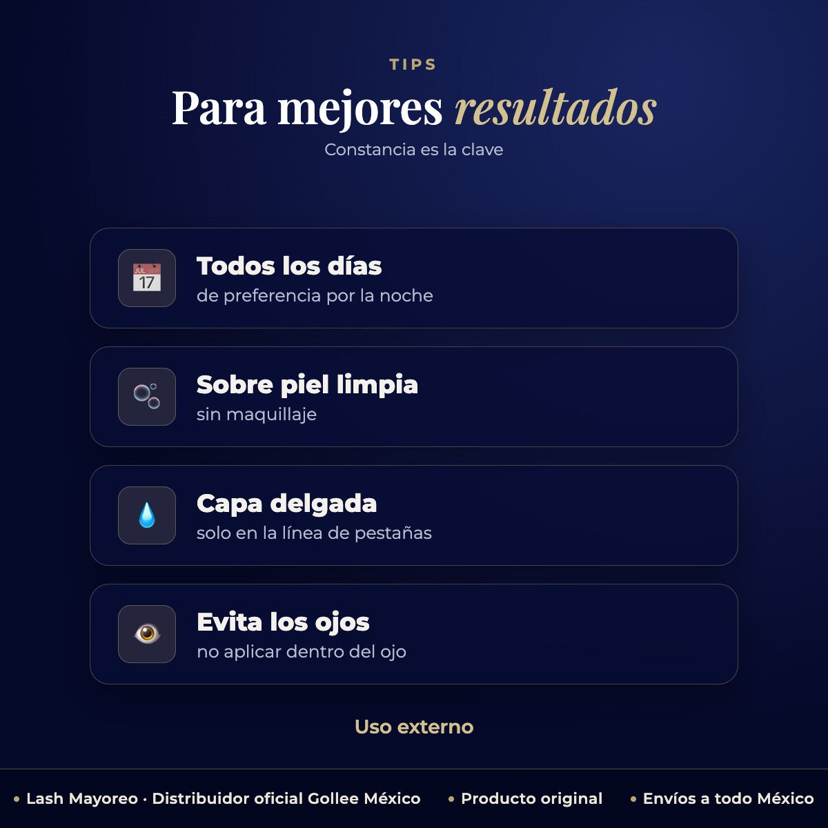 Suero Fortalecedor De Pestañas Gollee Eyelash Serum 6ml — tips | Lash Mayoreo