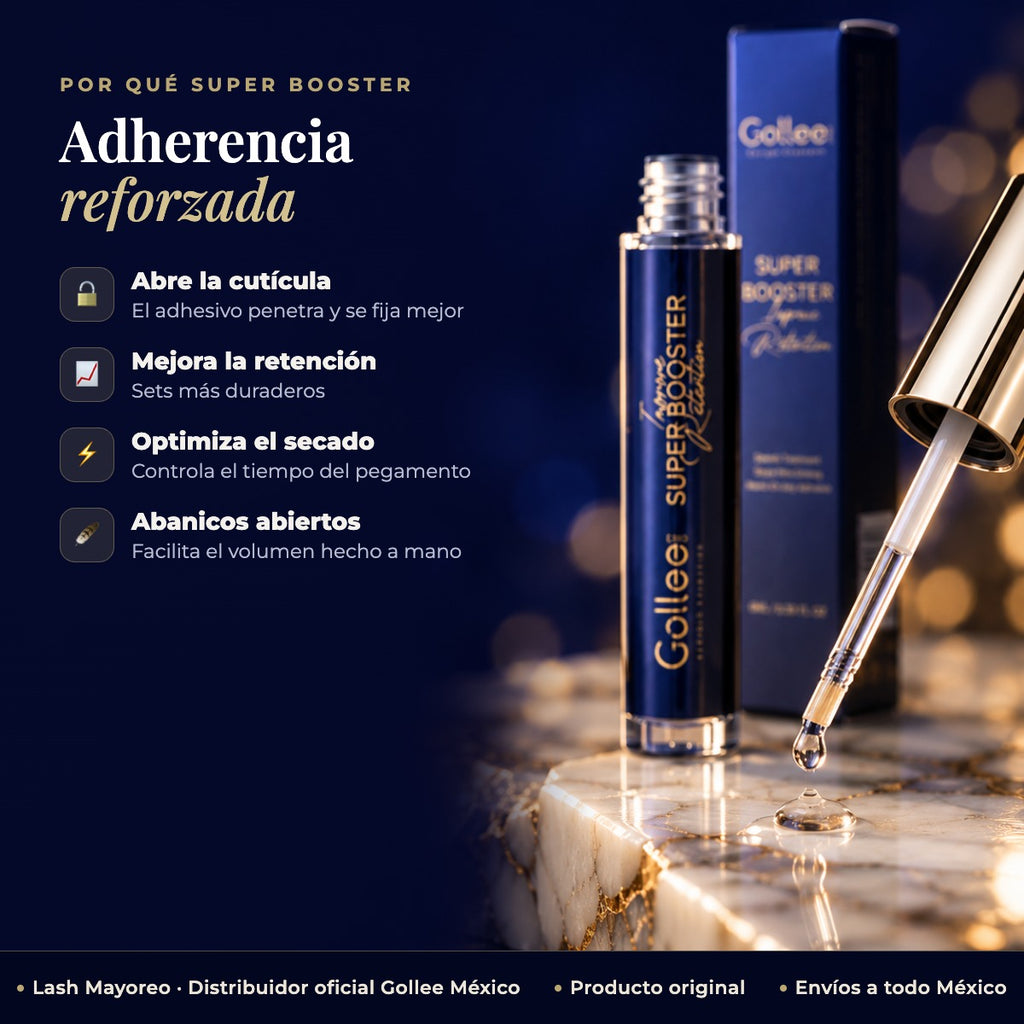 Acelerador De Adhesivo De Extensiones Super Booster Gollee C Negro — beneficios | Lash Mayoreo