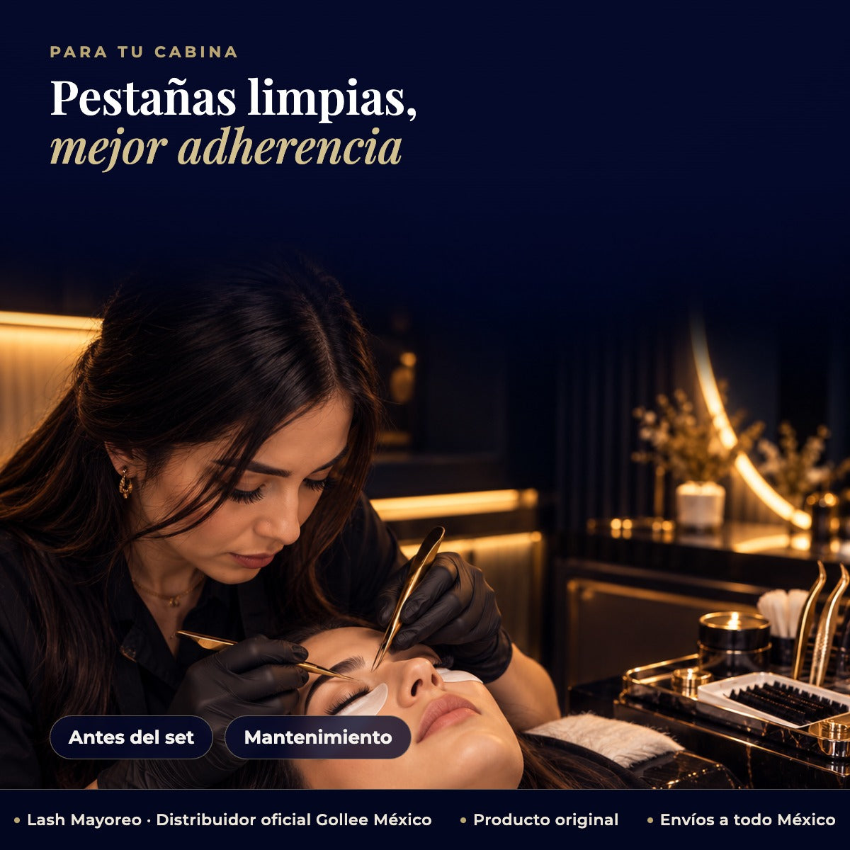 Limpiador Aceite Proteina Extensiones Pestanas Gollee 135ml — estudio | Lash Mayoreo