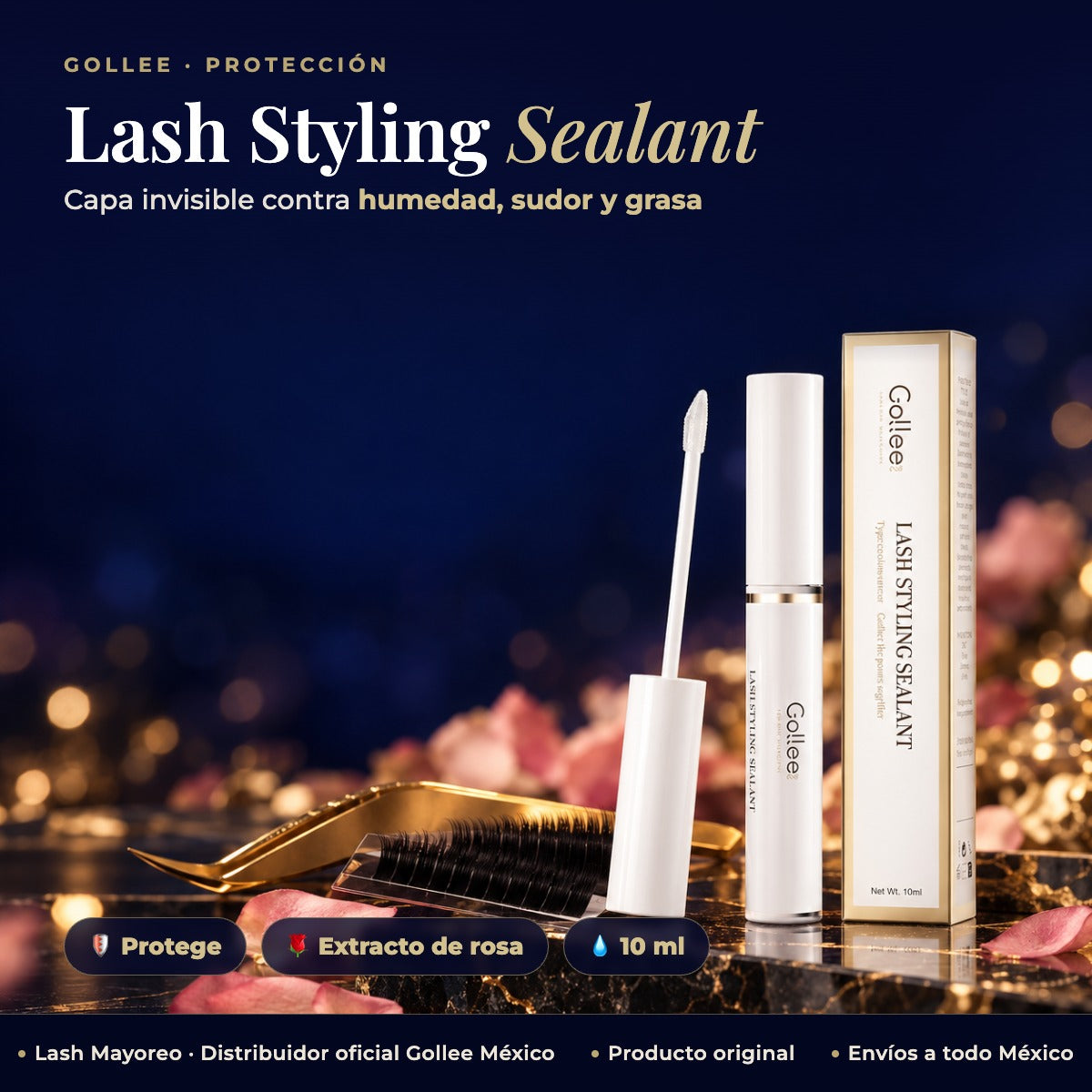 Sellador Extensiones Pestañas Retención Larga Duración 10ml — hero | Lash Mayoreo