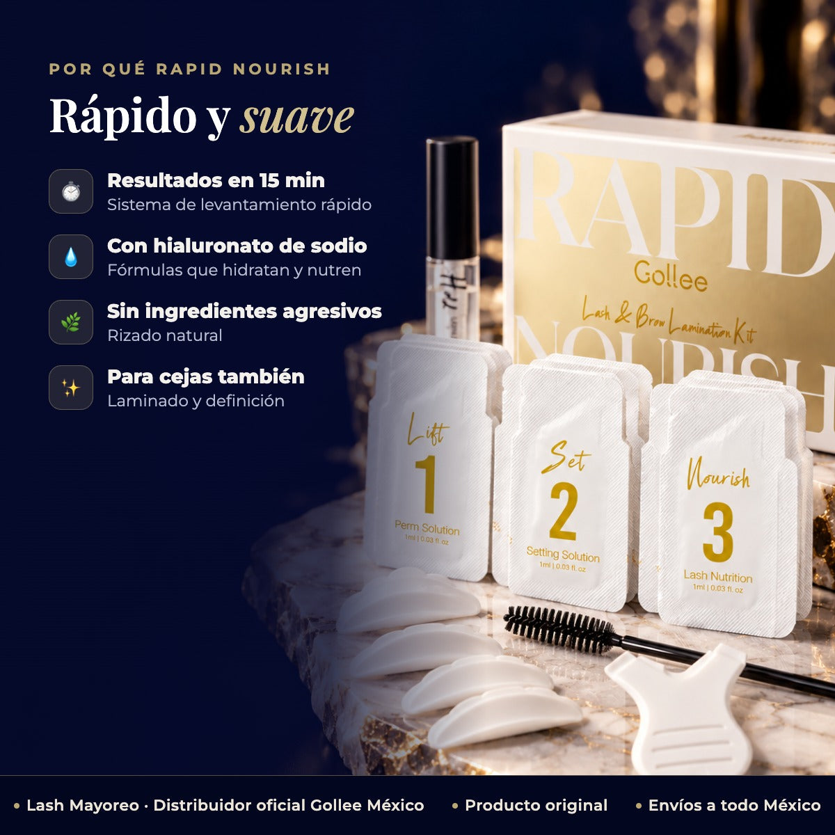 Kit Lifting Tinta De Pestañas Y Ceja Gollee Rapida Fijacion — beneficios | Lash Mayoreo