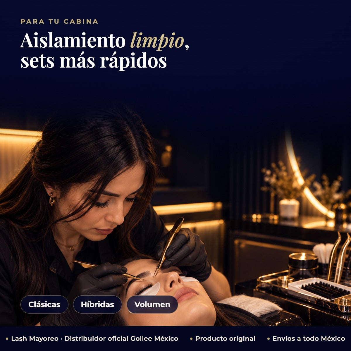 Pinza Aisladora para Extensiones de Pestañas Gollee M21 Phoenix — estudio | Lash Mayoreo