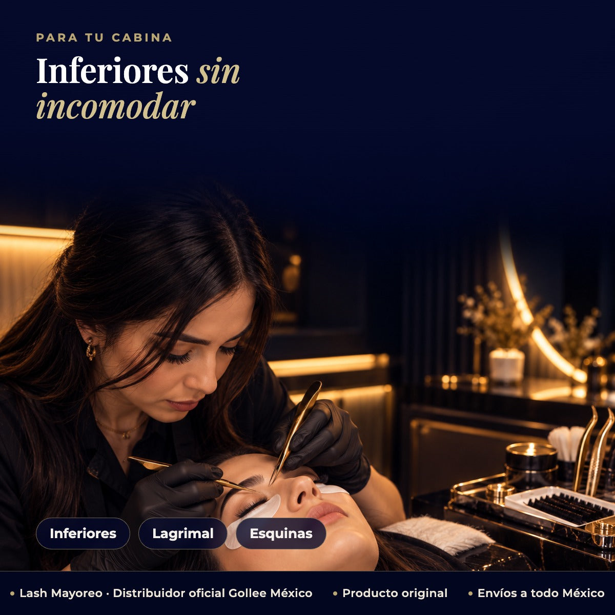 Pinza para Extensiones de Pestañas Inferiores Gollee M31 Lotus Tip — estudio | Lash Mayoreo