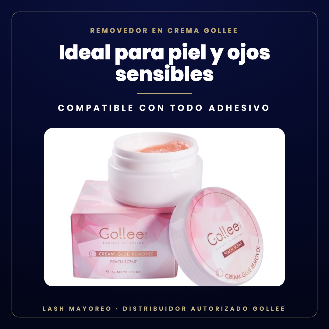 Removedor en crema durazno Gollee — ideal para | Lash Mayoreo