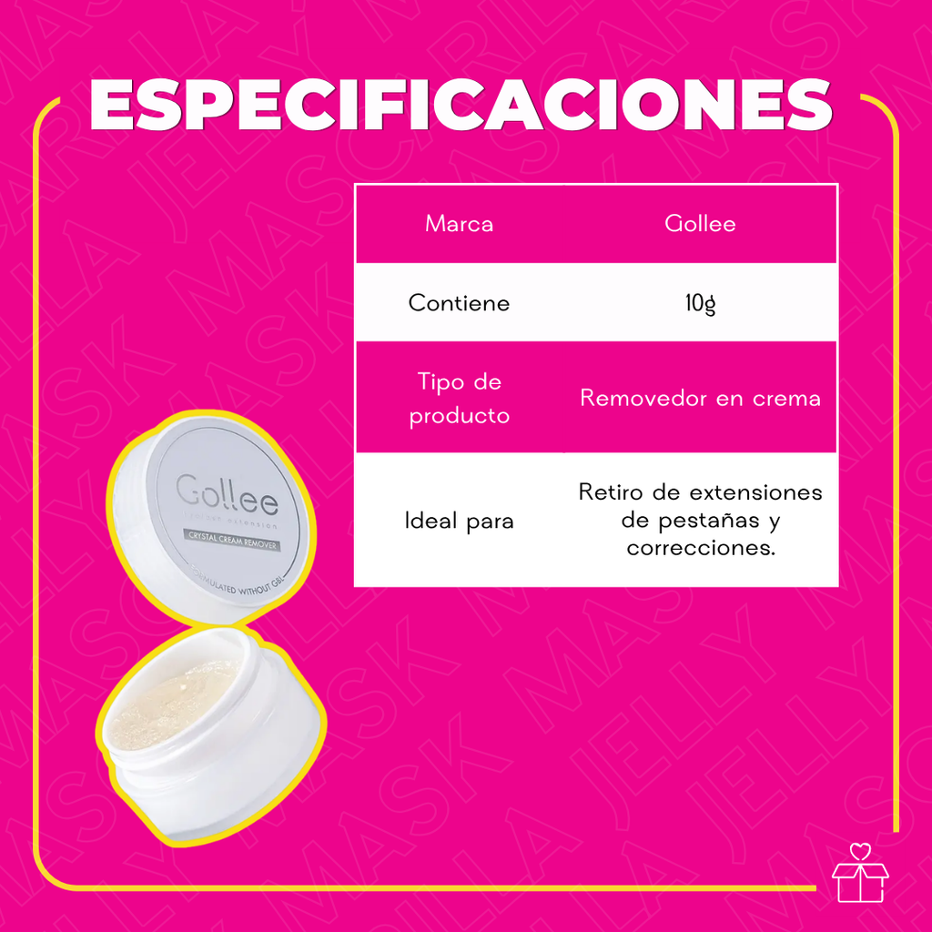 Removedor en Crema para Extensiones de Pestañas Gollee Crystal 10 g