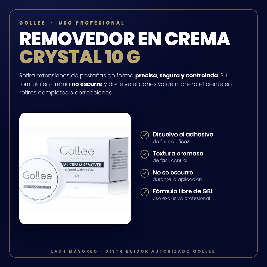 Removedor en Crema para Extensiones de Pestañas Gollee Crystal 10 g