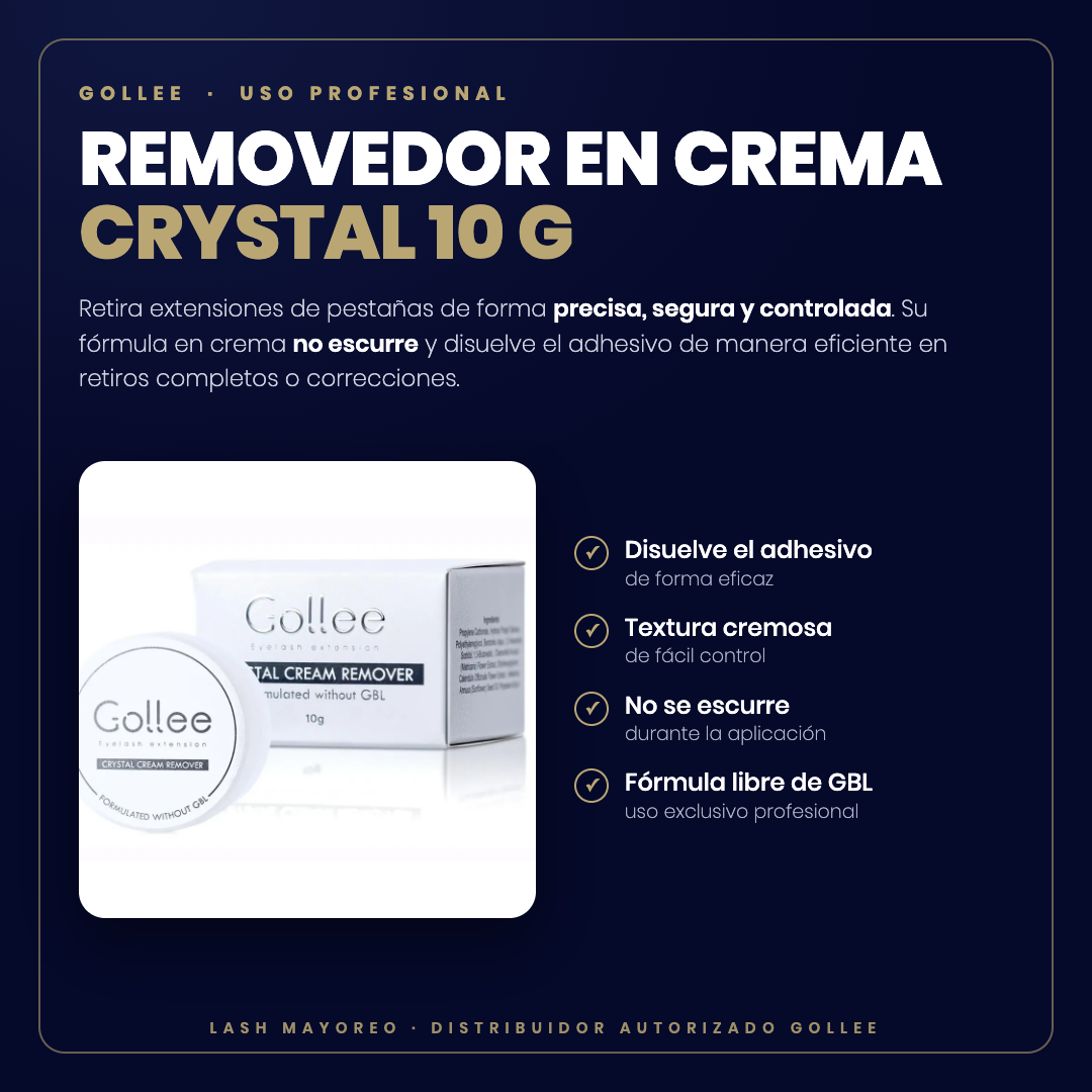 Removedor en Crema para Extensiones de Pestañas Gollee Crystal 10 g