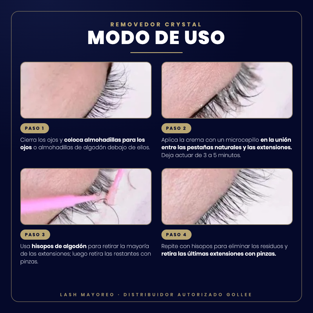 Removedor en Crema para Extensiones de Pestañas Gollee Crystal 10 g