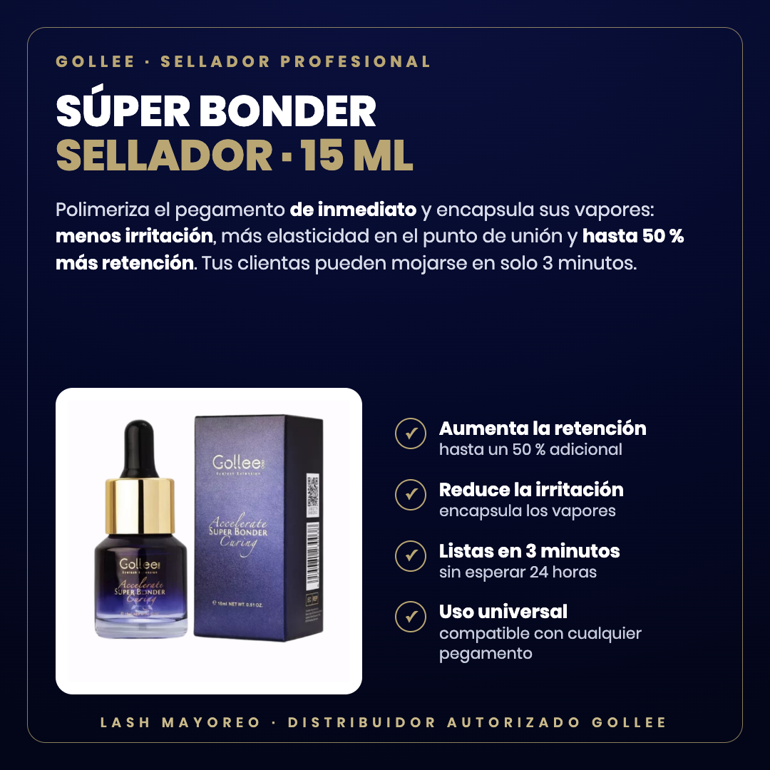 Súper Bonder sellador Gollee — descripción y beneficios | Lash Mayoreo